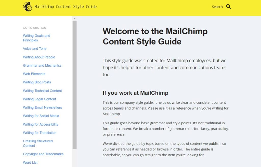 mailchimp styleguide example - what is a style guide and why is it important - bourbon creative