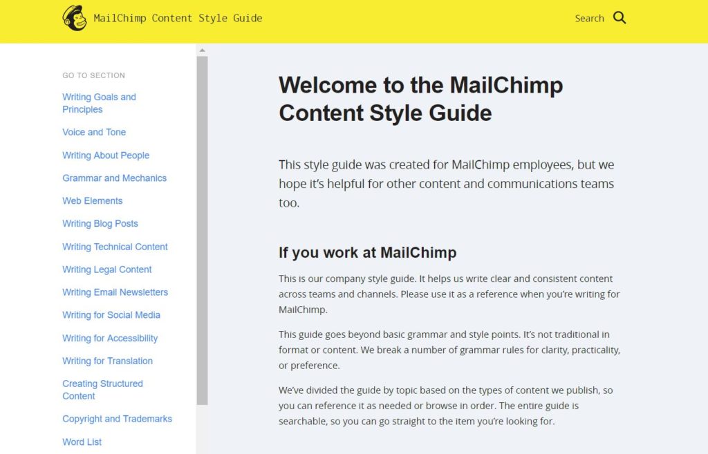 mailchimp styleguide example - what is a style guide and why is it important - bourbon creative